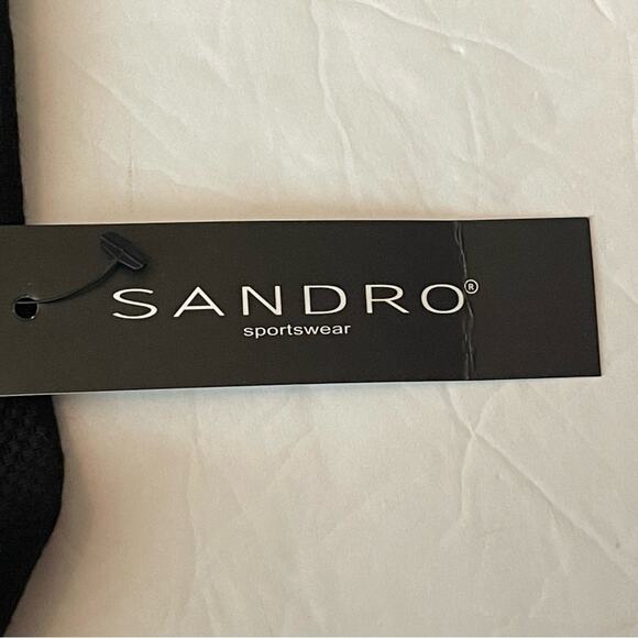 Sandro Black Neutral Minimalist Academia Belted Jacket NWT Size S - Picture 10 of 13